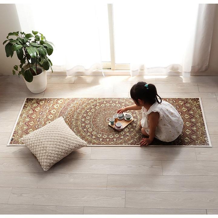 ヨガマット 日本製 畳ヨガ mandala - マンダラ - 碧(あお) 畳 ヨガマット 曼荼羅 マンダラ 約66×185cm 幅広 国産 い草