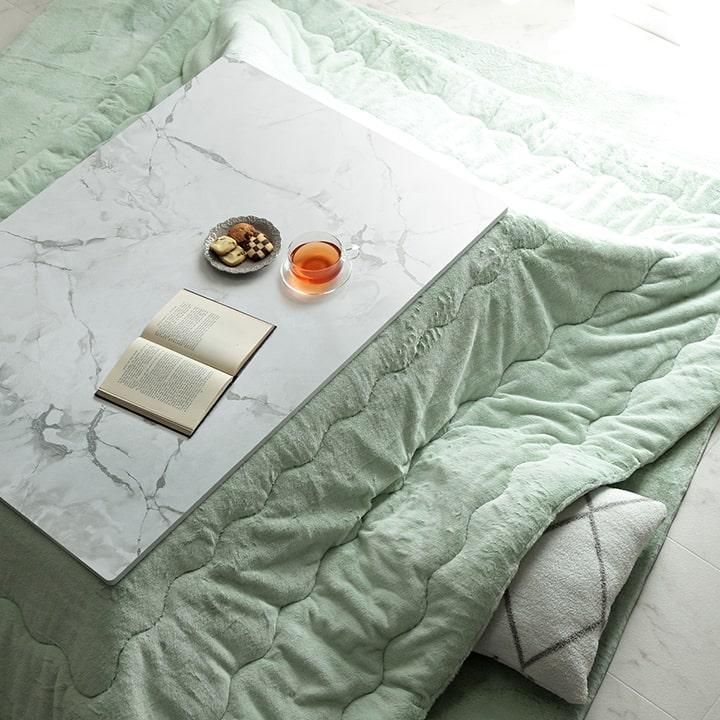 こたつテーブル 長方形 コタツ おしゃれ 大理石風 こたつ台