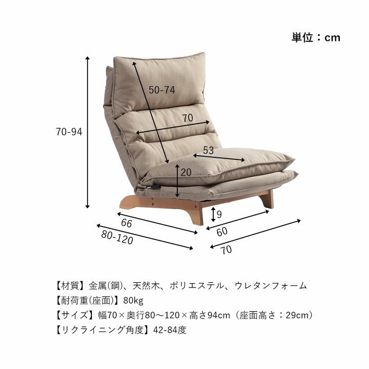 ソファー 一人掛け リクライニングソファー ムーア 一人用 1人掛け ソファ 座椅子 背もたれ 高い レバー式 ハイバック おしゃれ｜igusakotatu｜18