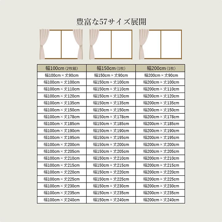 カーテン ドレープカーテン 200cm幅 シャンテ 幅200 遮光 2級 遮光