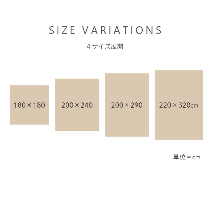 ラグ カーペット ラグマット 3畳 アルテラ 約200×240cm ホットカーペットカバー 北欧 フランネル ジャガード織 春 夏 おしゃれ こたつ 敷き布団 洗える_10
