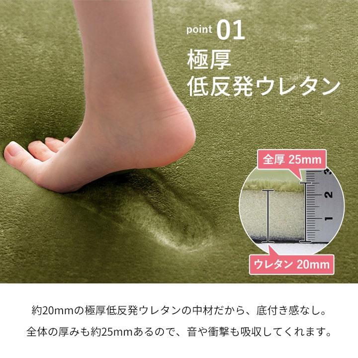 ラグ カーペット 約1.5畳 厚手 極厚低反発ラグ 140×200cm 抗菌 防ダニ