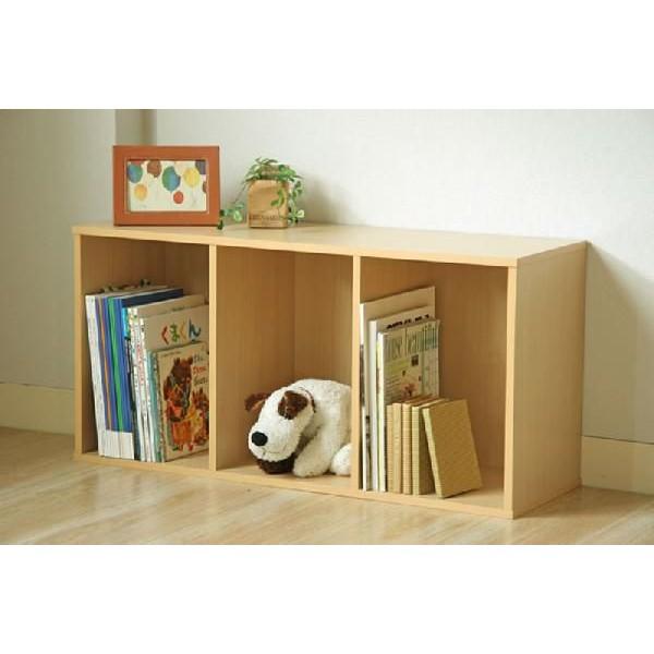 不二貿易 カラーボックス3段 HP943 棚 本棚 収納棚 新生活 家具 : い草