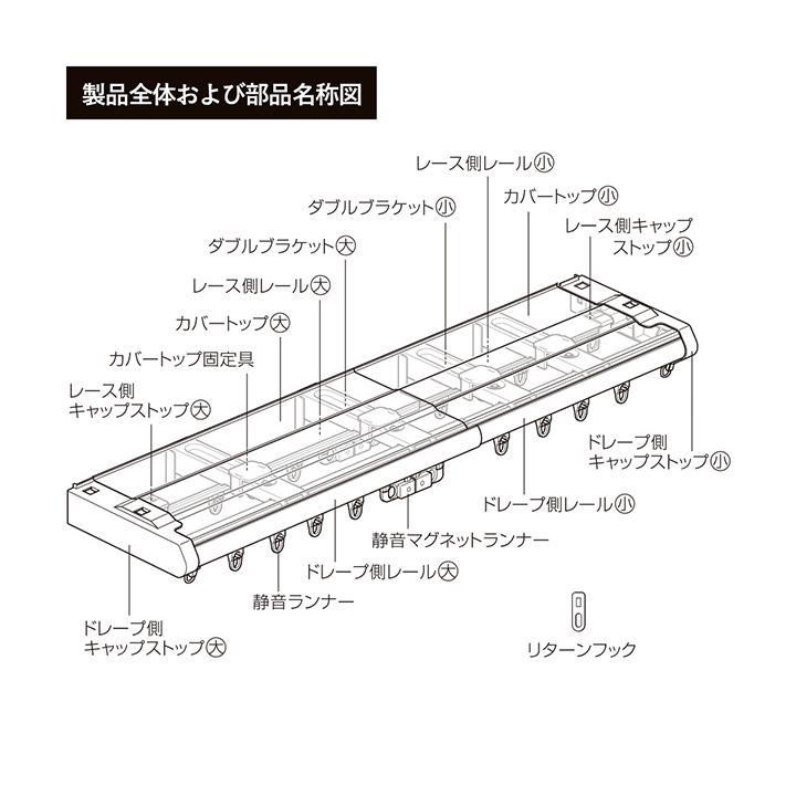 TOSO（トーソー） カーテンレール ダブル 伸縮レール 天井付け リネア