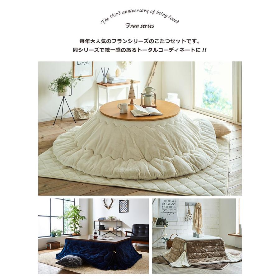こたつ 正方形 本体 3点セット フラン掛敷台セット GSL 70×70cm 布団
