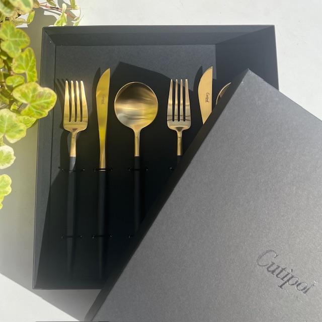 新品未使用品クチポール cutipol 正規品 GOA ブラック×ゴールドモデル Cutipol（クチポール） 送料無料 ディナーセット GOA ブラックゴールド