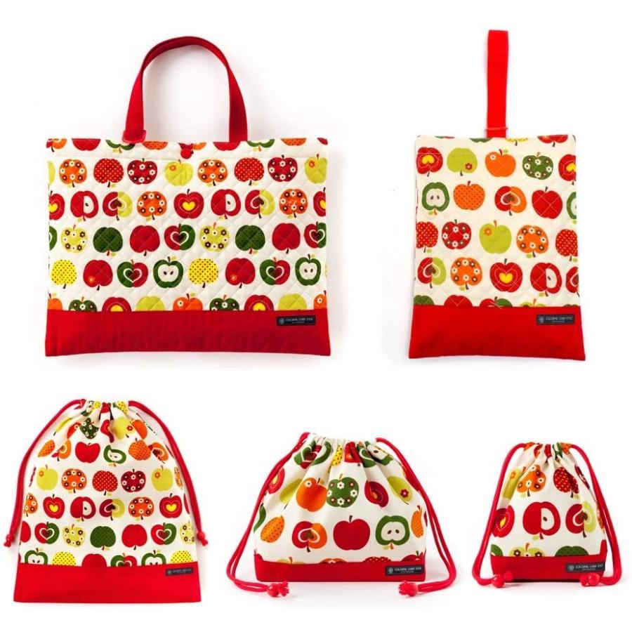人気no 1 本体 入園 入学5点セット キルティング レッスンバッグq シューズケースq 体操服袋 お弁当袋 コップ袋 リンゴのひみつ アイボリー N81 数量は多 Kwsrbd Com