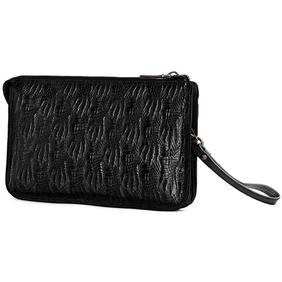 好評 Whatna クロコダイル型押し天然 牛革 セカンドバッグ メンズ バッグ クラッチ バッグ 小さい カード6枚収納可3室仕切 厚手 本 革 レザー 保存版 Klientsoft Com
