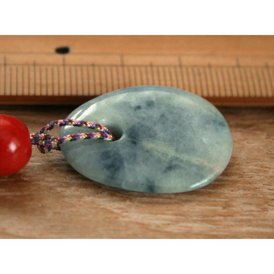 [大特価] 糸魚川青翡翠ストラップ S01203 陽春 作 糸魚川 青ひすい ストラップ お守り パワーストーン お守り 魔除け 【2682109635】(13750円)