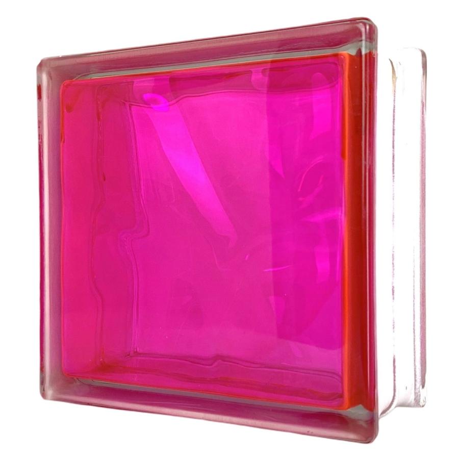 ガラスブロック（６個セット送料無料）190x190x95日本基準サイズクラウディインカラー ピンクgb40195-6p｜ihome