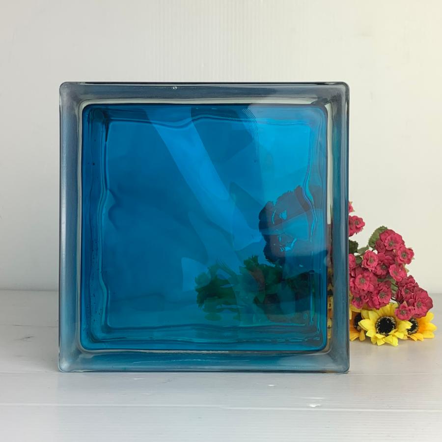 ガラスブロック190x190x95日本基準サイズクラウディインカラー スカイ