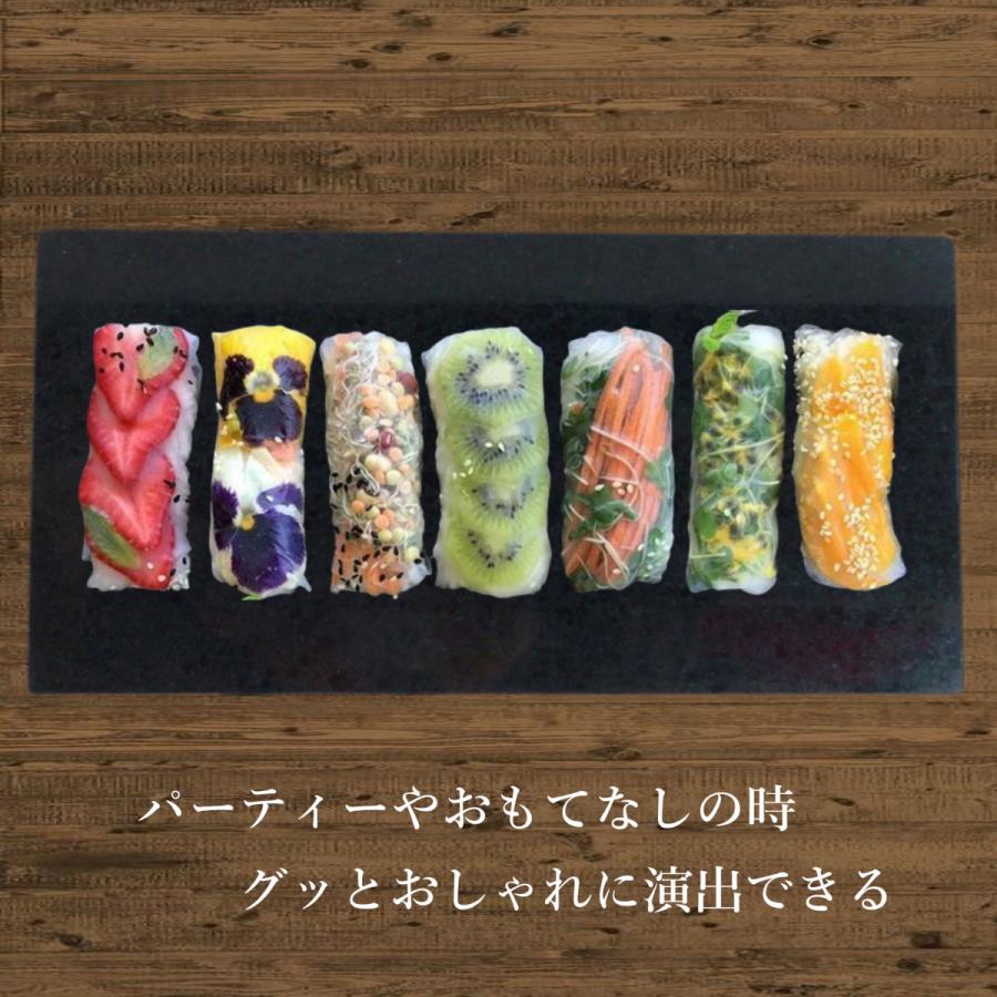 フラットプレート 食品皿 天然黒御影石本磨き五面磨き 石材方形薄板