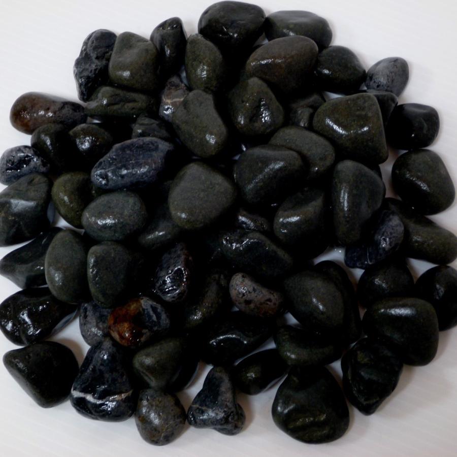 玉砂利庭砕石敷石ガーデニング綺麗なブラック黒化粧玉石(0.8kgサンプル)（本州限定販売）