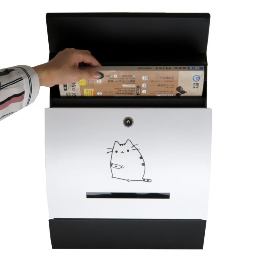 夏セール8月31日まで 郵便ポスト郵便受けおしゃれかわいい人気北欧大型メールボックス 壁掛け鍵付きマグネット付きホワイト白色猫柄ポストpm195 Pm195 アイホーム株式会社 通販 Yahoo ショッピング