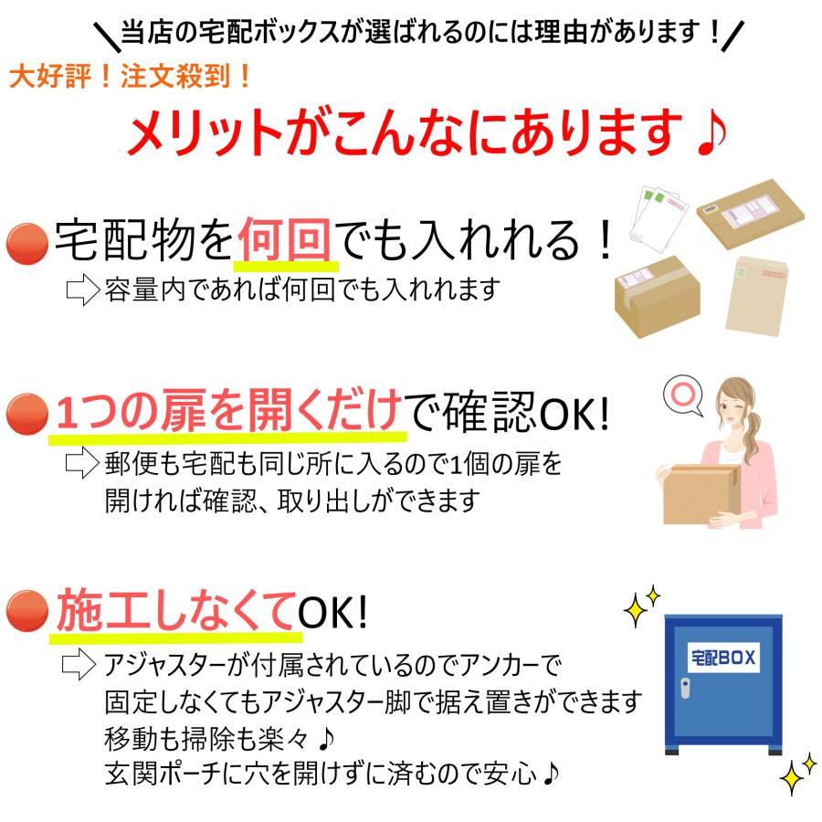 宅配ボックス 送料無料 おしゃれ 人気 大容量郵便ポスト ビッグサイズ ホワイト白色宅配BOX　pm475 - 7