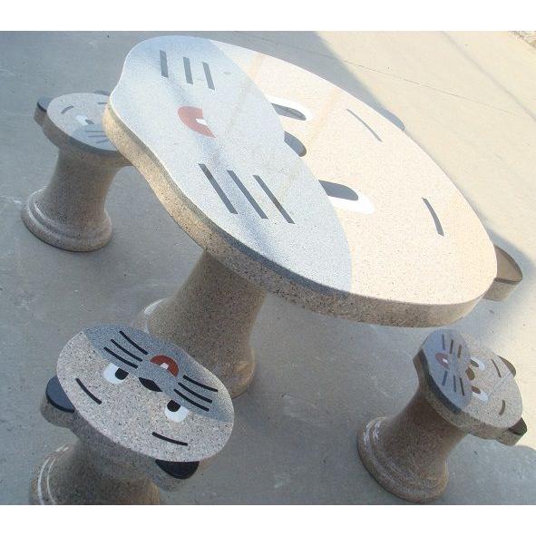 高級手作り御影石彫刻テーブル椅子セットscf31（本州限定販売