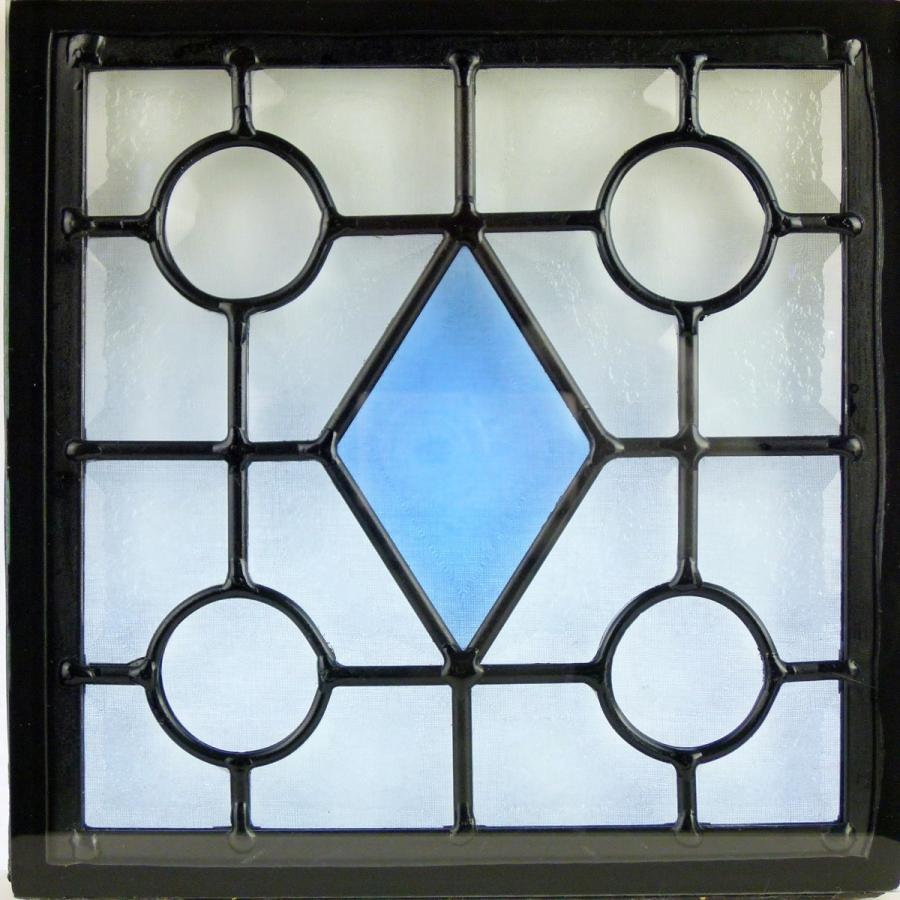 あお・ステンドグラスパネル ステンドグラス ミニパネル フラワー・青サークル 15cm | iichi