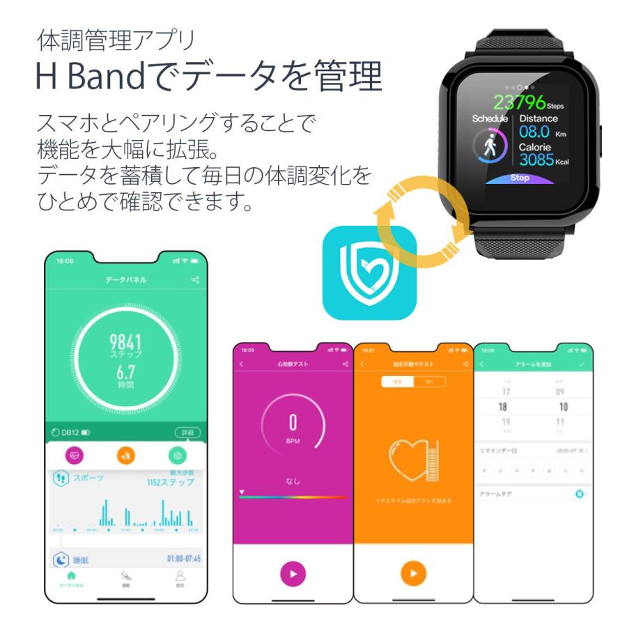 スマートウォッチ 腕時計 血圧 iPhone 日本語 説明書 ip68防水 iPhone対応 アプリ line通知 通話確認可能 2021最新版 iPhone12 11 XR 送料無料｜ihr4｜12