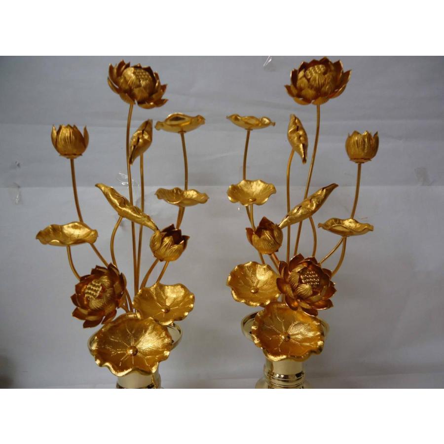 常花　25(仏具、仏壇) 豆常花＋花立セット【艶色（あでいろ）咲れんげ：3本立2.5寸鍋長