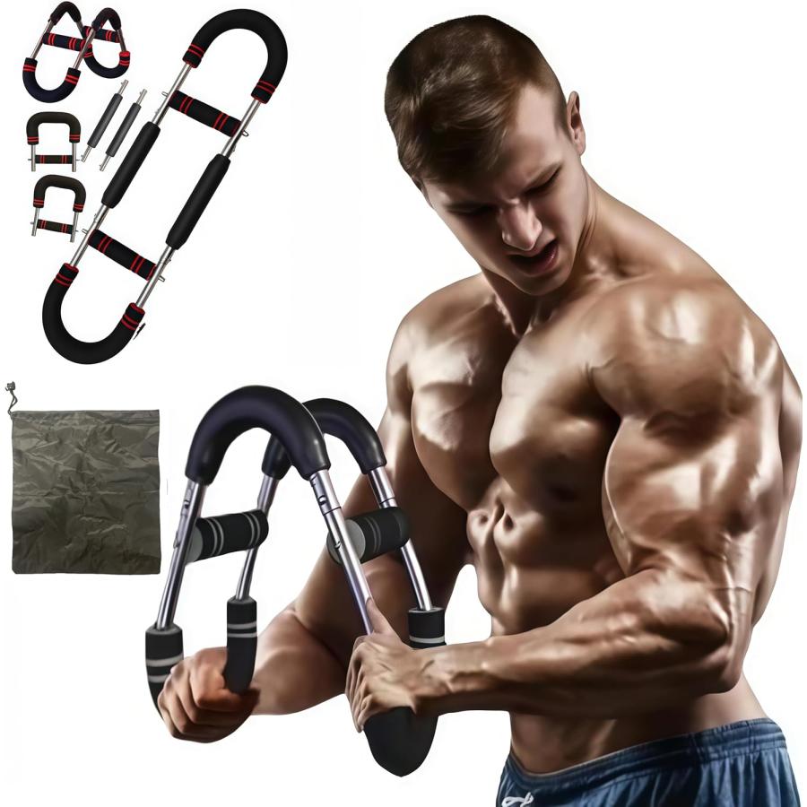 筋トレ アームバー エキスパンダー 3穴で5段階調節 付属収納袋 内転筋