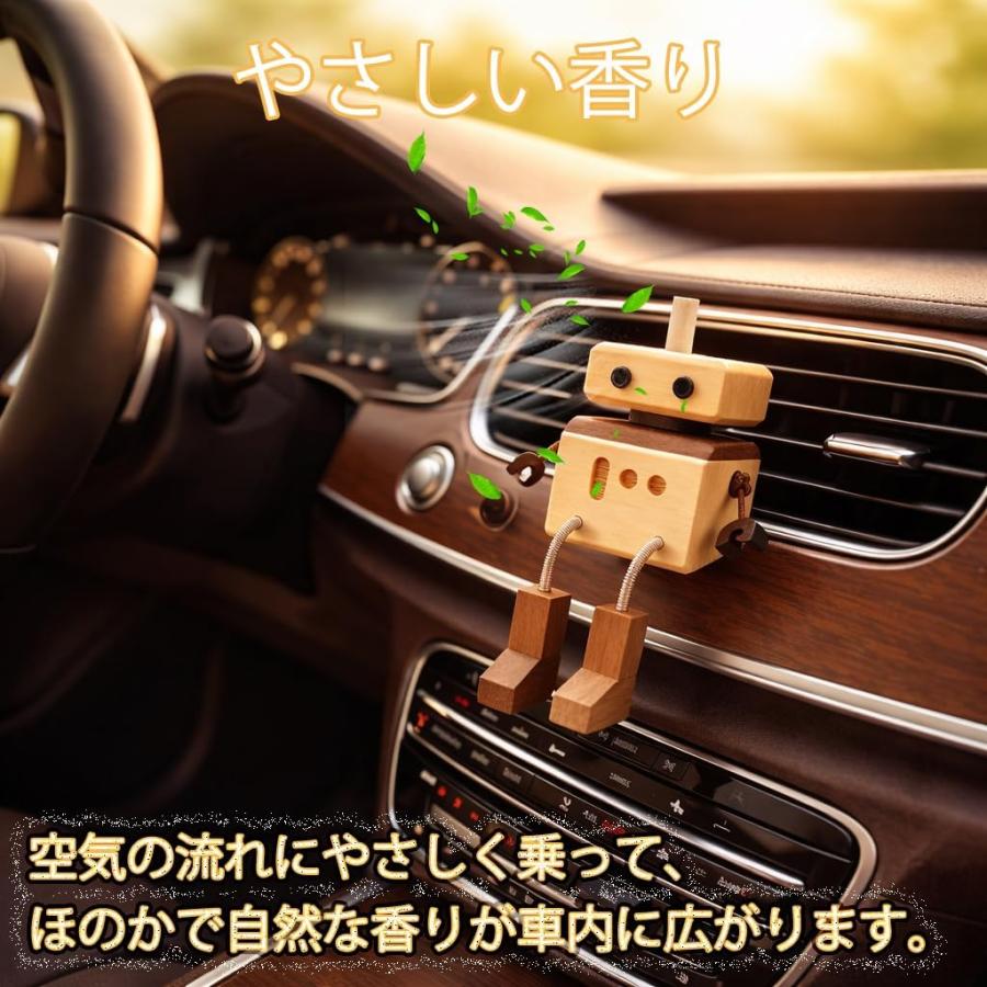 ゆらゆら木製カーアロマディフューザー 車用芳香剤 手作りウッド