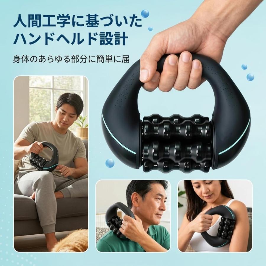 SIUSUMFO 電動振動ローラー 電動ハンドヘルドボディケアローラー 振動ローラー 3段階振動調整 USB