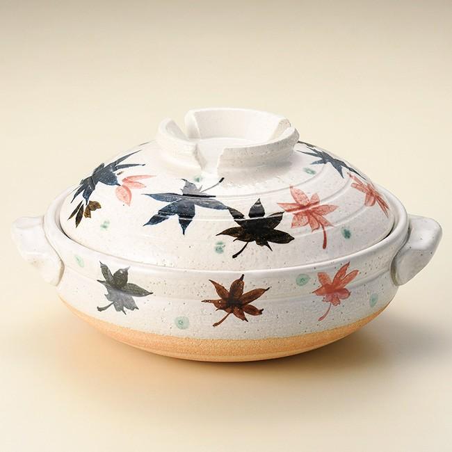 和食器 家族でお鍋 もみじ 3〜4人用 8号鍋 信焼 土鍋 直火 耐熱 おうち ごはん おしゃれ ギフト 陶器 うつわ
