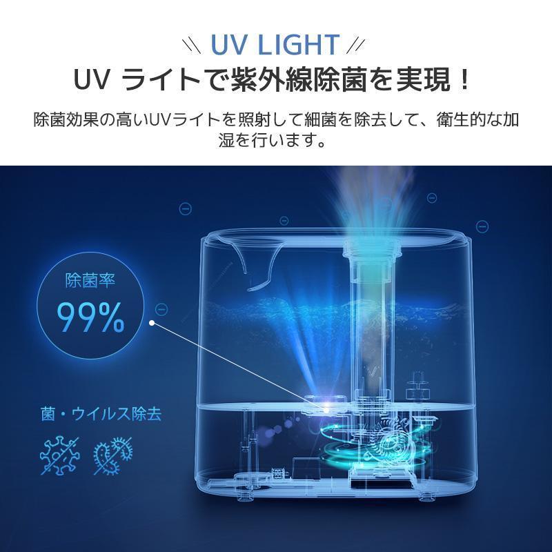 加湿器 一体式 無段階ミスト 超音波式 大容量 4.5L 超音波加湿器 加湿空気清浄機 卓上加湿器 連続加湿 上から給水 省エネ UV除菌 水漏れ防止 節電 強力加湿｜ii-shouten｜11