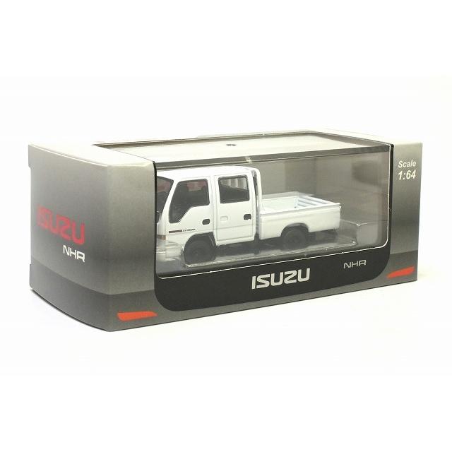 1/64 いすゞ エルフ (NHR) ダブルキャブ 小型トラック- ホワイト LHD