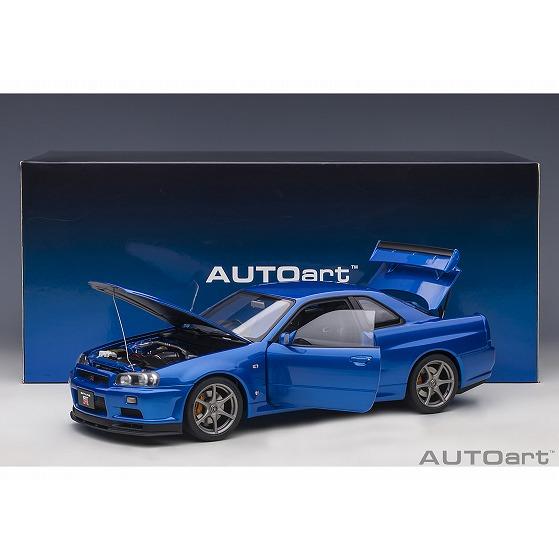 売り人気 1/18 日産 スカイライン GT-R (R34) Vスペック II ベイサイドブルー AUTOart