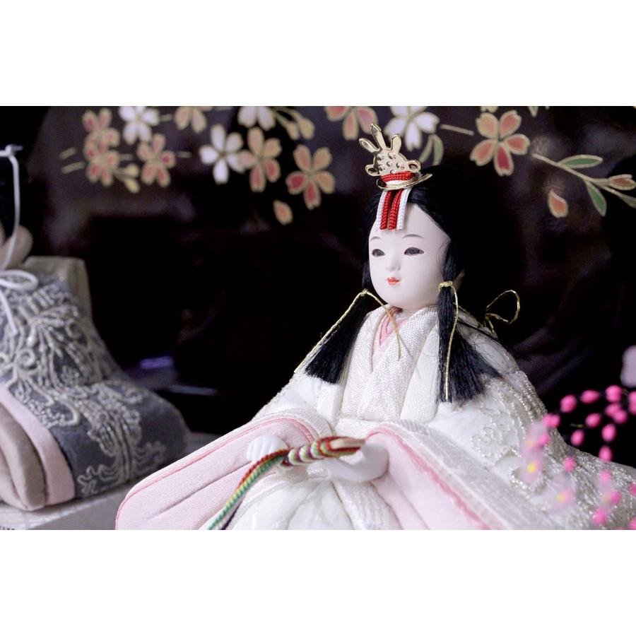 雛人形 おひなさま 木目込み おしゃれ かわいい 木目込刺繍レース春花雛 一式 [D3-4441]_2