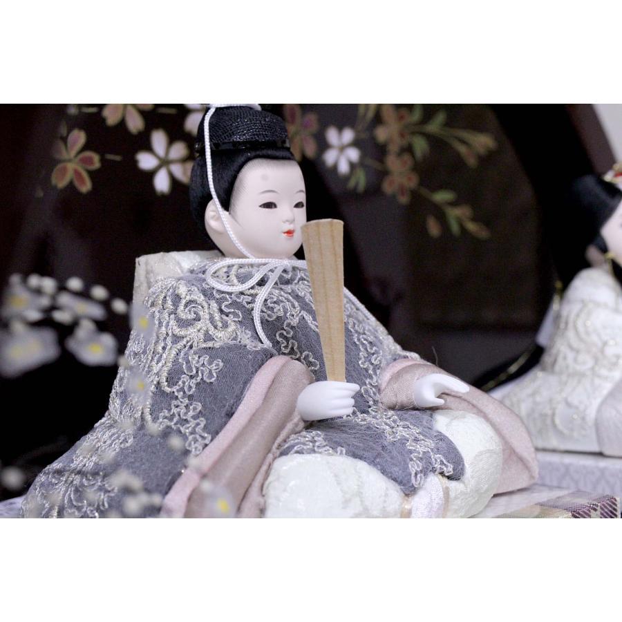 雛人形 おひなさま 木目込み おしゃれ かわいい 木目込刺繍レース春花雛 一式 [D3-4441]_3