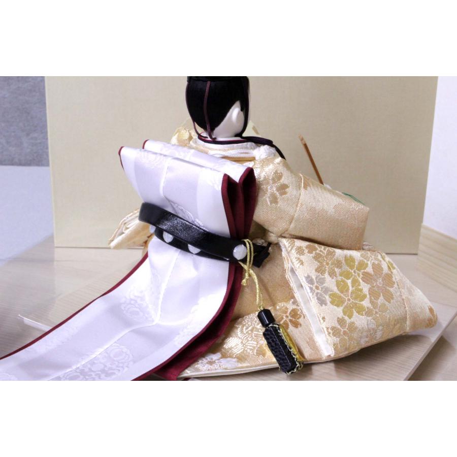 雛人形 おひなさま モダン おしゃれ かわいい 今どき おすすめ 衣裳着 人形 無金糸グレー 桜金彩 一式 [D3-4808]_2