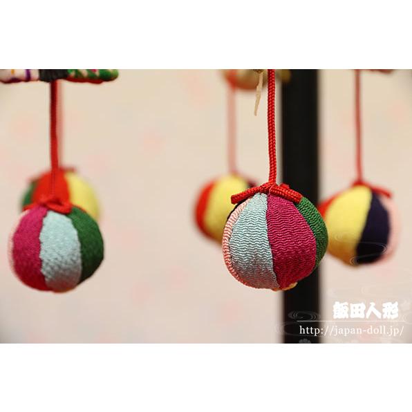 つるし飾り つるし雛 正絹古布 手縫い 結（ゆい） 台付 一式 164336