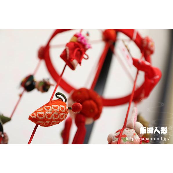 つるし飾り つるし雛 正絹古布 手縫い 結（ゆい） 台付 一式 164336