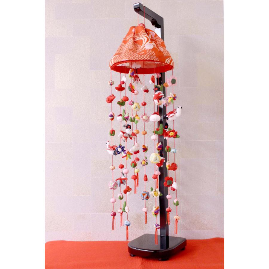 つるし飾り つるし雛 正絹 一華（いちか）台付 一式 140408[DC-3265