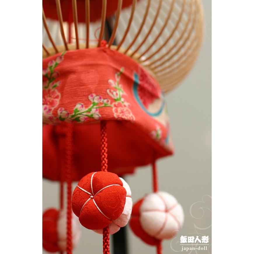 つるし飾り つるし雛 正絹古布 手縫い 楓（かえで）台付 一式 104868