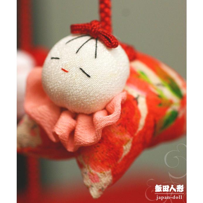 つるし飾り つるし雛 正絹古布 手縫い 楓（かえで）台付 一式 104868
