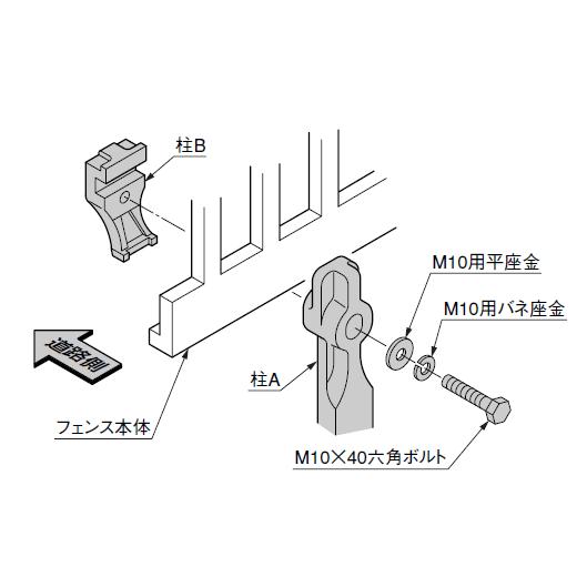 LIXIL TOEX ラフィーネ フェンス用 コーナー継手 フリーポールタイプ用｜iidaya｜02