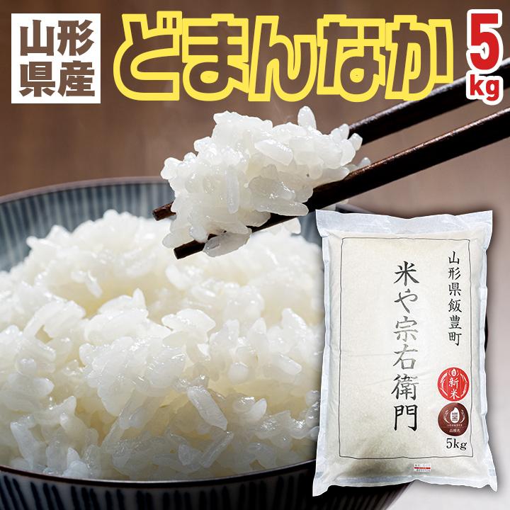 どまんなか 令和6年産・新米【山形県産どまんなか 5kg】精米済 白米 