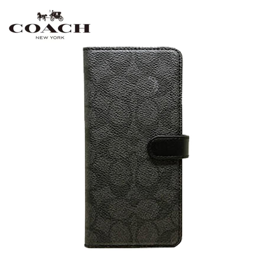 【Xperia 1 II用】 COACH（R）ブックタイプケース／SIGNATURE Black RS0C045K 手帳型 コーチ　ブラック　ブランド　オシャレ 4580678544779｜iikakakustore