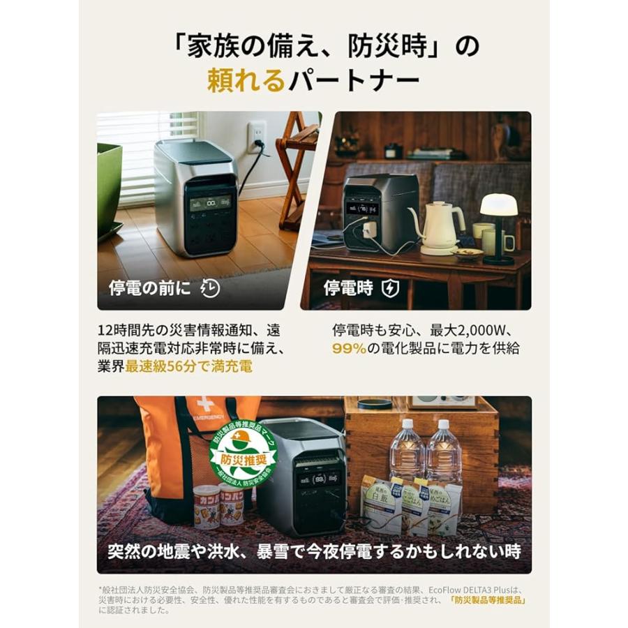 整備済品】EcoFlow DELTA 3 Plus ポータブル電源 1024Wh 高出力AC(定格