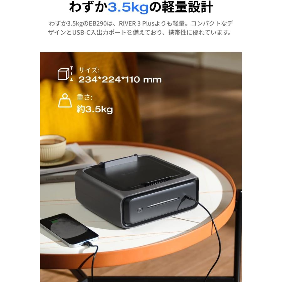 整備済品】EcoFlow RIVER 3 Plus 専用エクストラバッテリー EB290