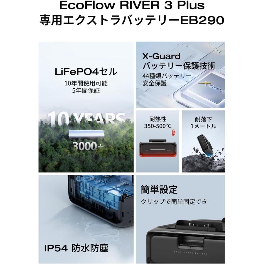 公式認定整備済品  3 Plus EB290 専用エクストラバッテリー 整備済品】EcoFlow RIVER 3 Plus 専用エクストラバッテリー EB290