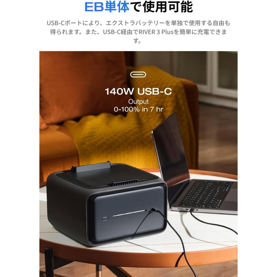 整備済品】EcoFlow RIVER 3 Plus 専用エクストラバッテリー EB580