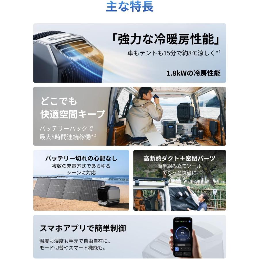 整備済品】EcoFlow WAVE 3 ポータブルエアコン 2026年新型 排水安定