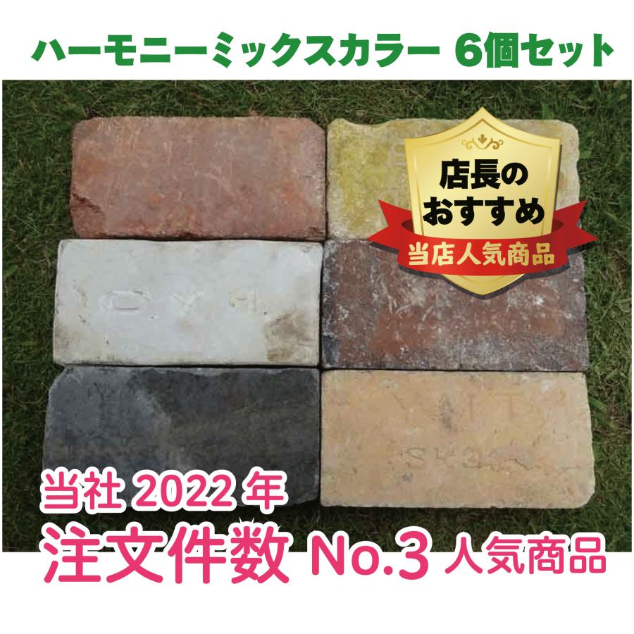 アンティークレンガ「ハーモニーミックスカラー 半マス(ハーフサイズ) 12個 送料込みセット」(北海道は300円アップ) 花壇 ガーデニング DIY 通販 アンティークレンガ 「ハーモニーミックスカラー 並型6個送料込みセット」 (北海道は300円アップ) 花壇 ガーデニング DIY