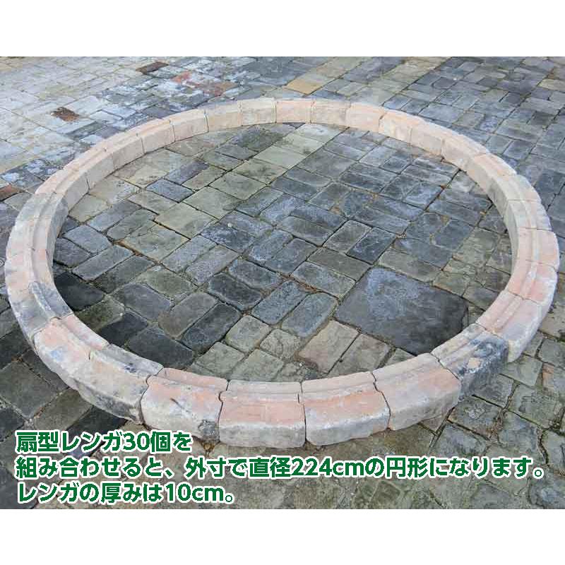 花壇 アンティークレンガ 簡単 円形花壇セット 直径224cm（扇型レンガ30個）送料込 花壇 ガーデニング DIY 国産品 庭 ガーデン 刻印入煉瓦 おしゃれ 簡単手作り |  | 01