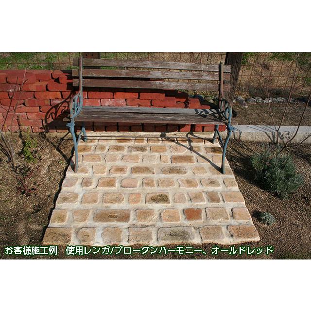 レンガ　パレット2段　形大きさ不揃いA レンガ ブロック アンティークレンガ95cm角 ダーティーカラー パレット
