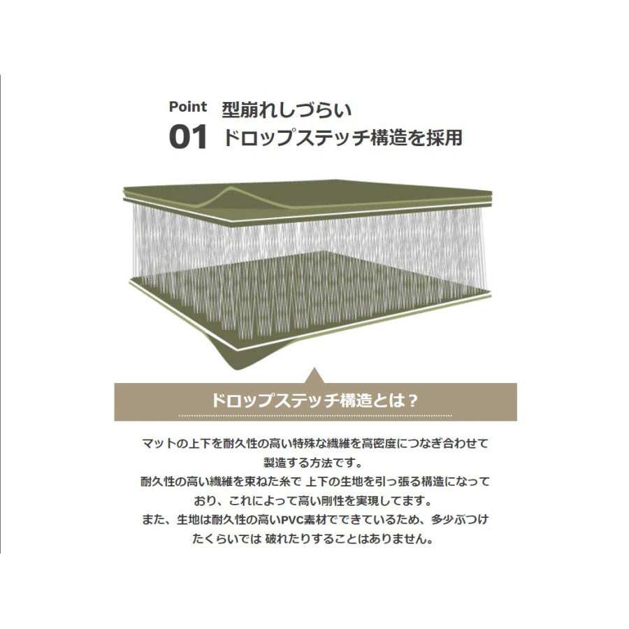 iimat 車中泊マット エアーマット キャンプマット ドロップステッチ構造 (ダブル)オリーブの画像